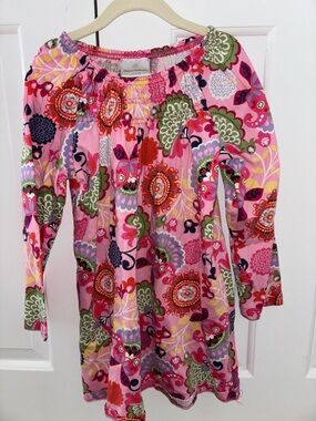 Hanna Andersson Pink Floral Dress 120 (6-7)